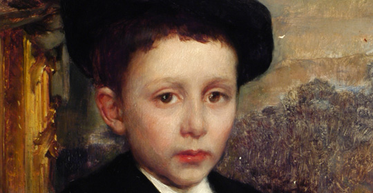 Vittorio Cavalleri, Ritratto di bambino in nero, 1895, particolare